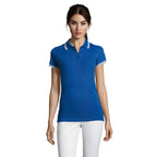 Branded Fitted Stripe Women's Polo Shirt in Mix GB