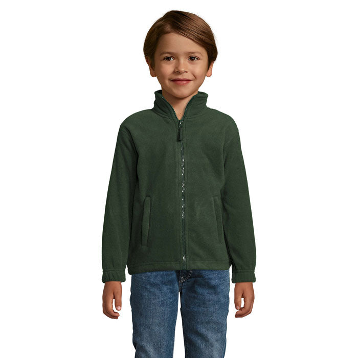 Branded Kids Zipped Fleece Jacket in Green