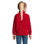 Branded kids zipped fleece jacket, back view