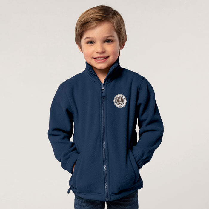 Branded Kids Zipped Fleece Jacket in use