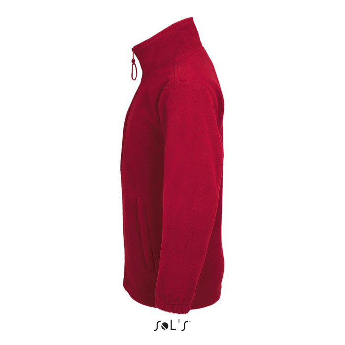 Branded kids zipped fleece jacket, side view