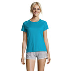 Branded Women's Raglan Sports T-Shirt in Blue