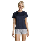 Branded Women's Raglan Sports T-Shirt in Blue