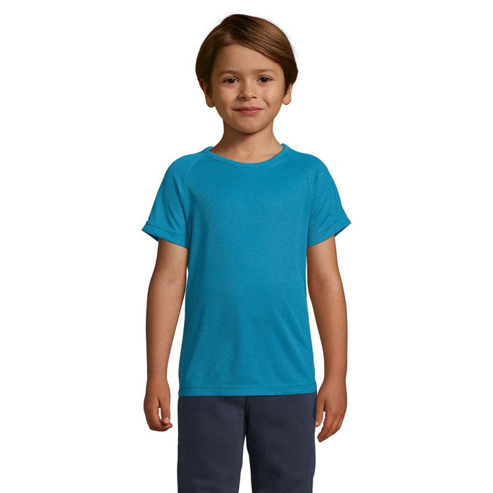 Branded Kids Raglan Sports T-Shirt in Blue