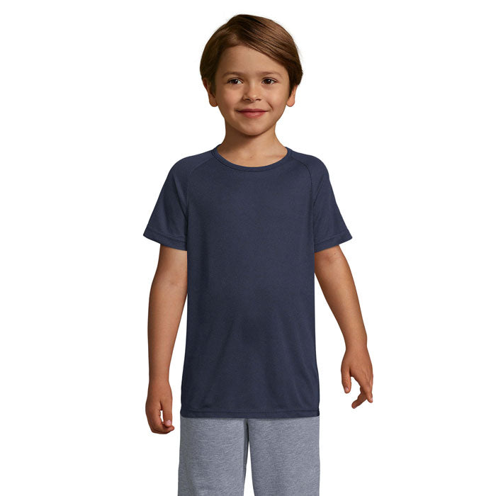 Branded Kids Raglan Sports T-Shirt in Blue