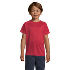 Branded Kids Raglan Sports T-Shirt in Red
