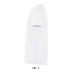 White branded kids raglan sports t-shirt, side view