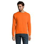 Branded Men's Round-Neck Sweatshirt in Orange