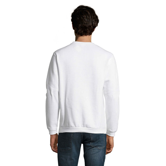 Branded men's round-neck sweatshirt, back view