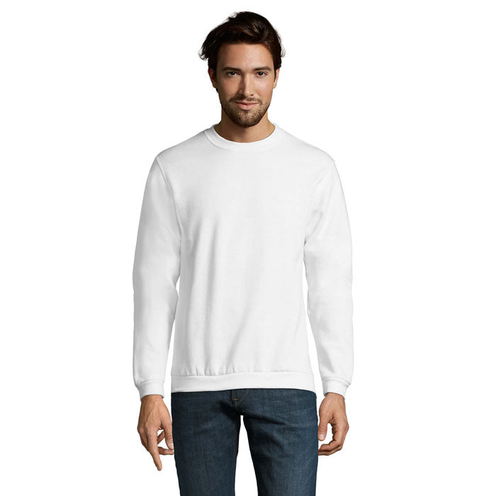 Branded men's round-neck sweatshirt, front view