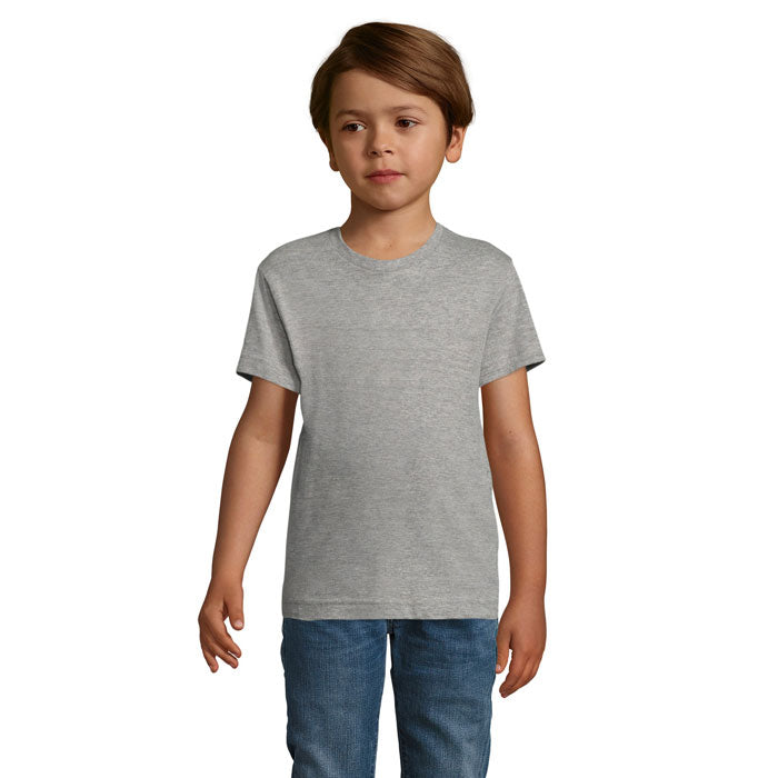 Branded Fitted Kids T-Shirt in Grey
