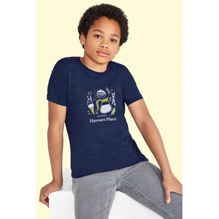 Branded Fitted Kids T-Shirt in use