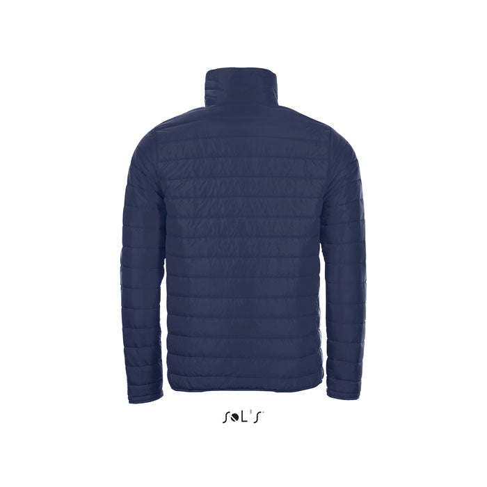 Branded men's light padded jacket, back view