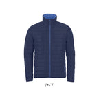 Branded men's light padded jacket, front view