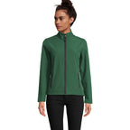 Branded Women's Softshell Zip Jacket in Green