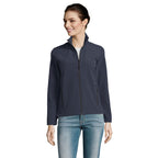 Branded Women's Softshell Zip Jacket in Blue