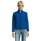Branded Women's Softshell Zip Jacket in Blue