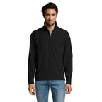 Branded Men's Softshell Zip Jacket in Black
