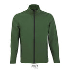 Branded Men's Softshell Zip Jacket in Green