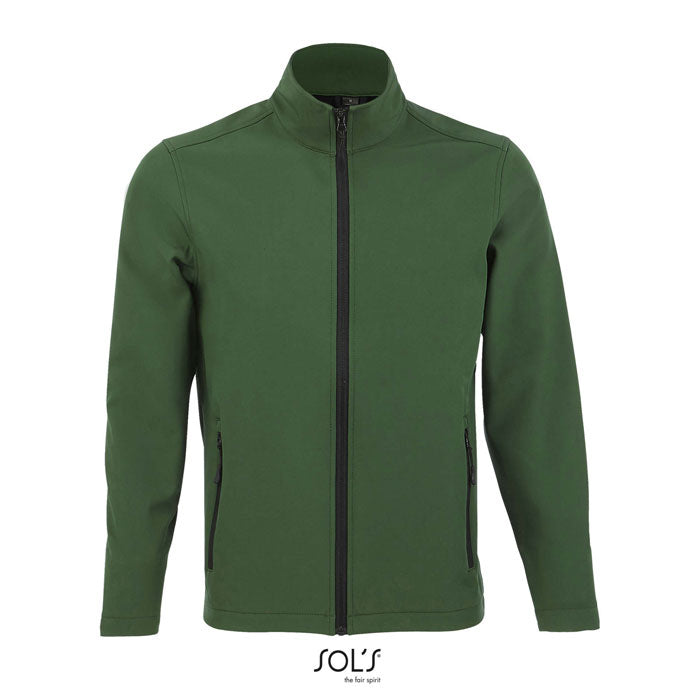 Branded Men's Softshell Zip Jacket in Green