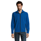 Branded Men's Softshell Zip Jacket in Blue