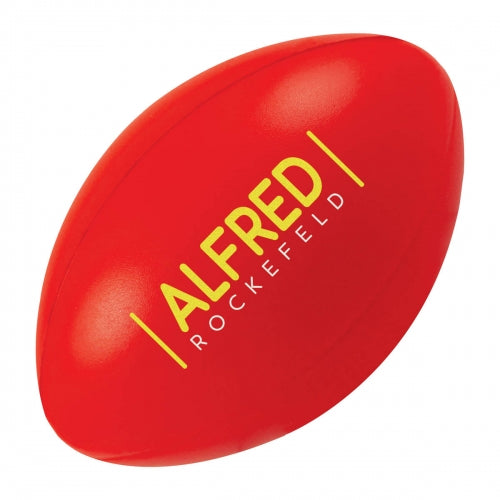 Branded Coloured Rugby Ball Stress Toy