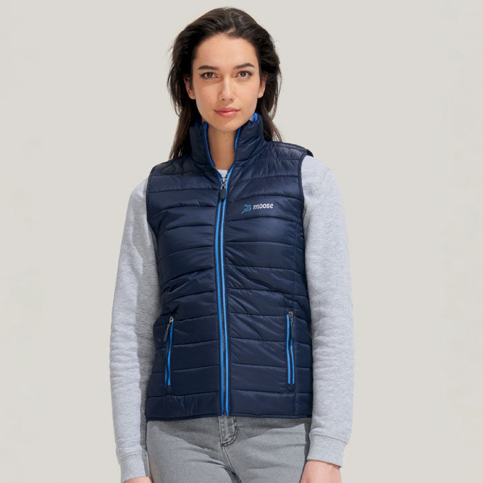 Branded Women's Fitted Bodywarmer in use