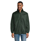 Branded Water-Repellent Windbreaker in Green