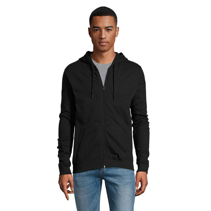 Branded Zip Hoodie in Black