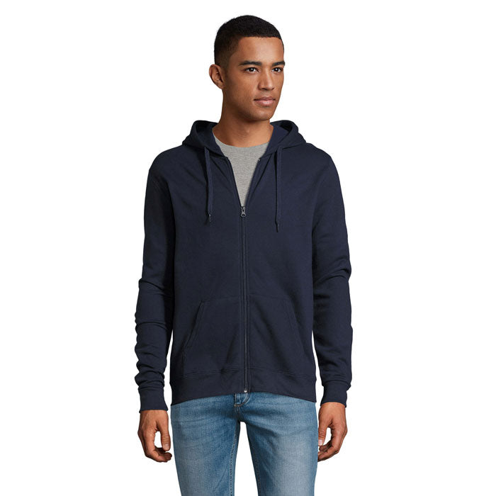 Branded Zip Hoodie in Blue