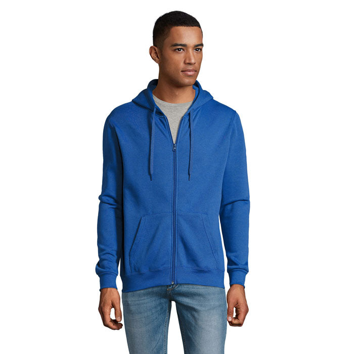 Branded Zip Hoodie in Blue