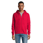 Branded Zip Hoodie in Red