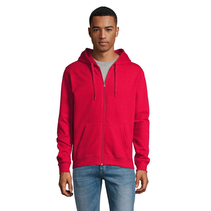 Branded Zip Hoodie in Red