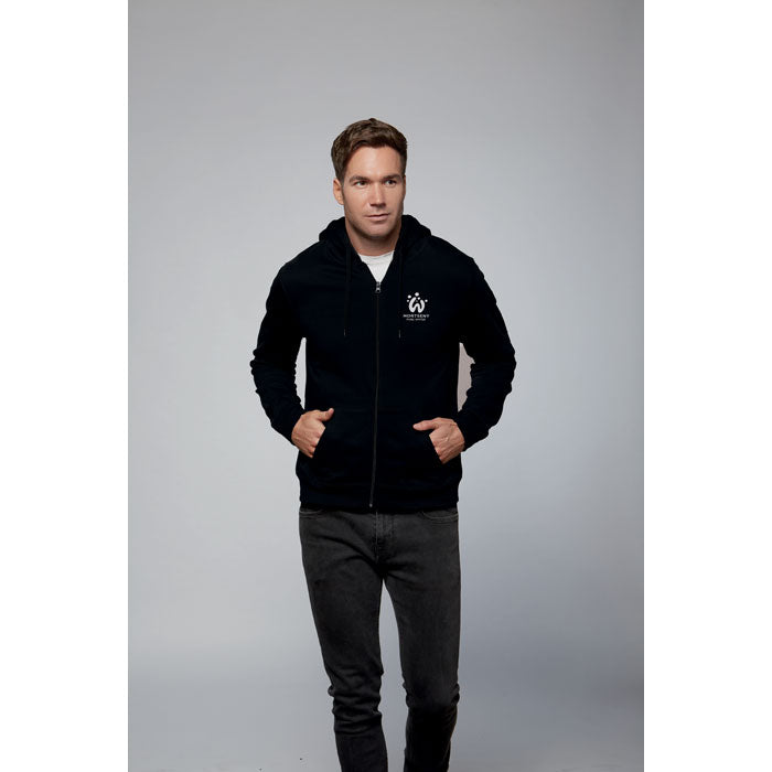 Branded Zip Hoodie in use