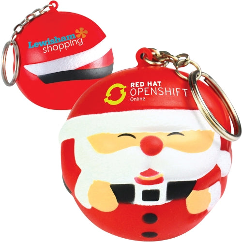 Branded Father Christmas Stress Toy Keyring