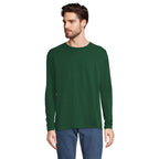 Branded Heavyweight Long Sleeve T-Shirt in Green