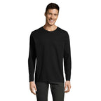 Branded Heavyweight Long Sleeve T-Shirt in Black
