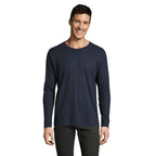 Branded Heavyweight Long Sleeve T-Shirt in Blue