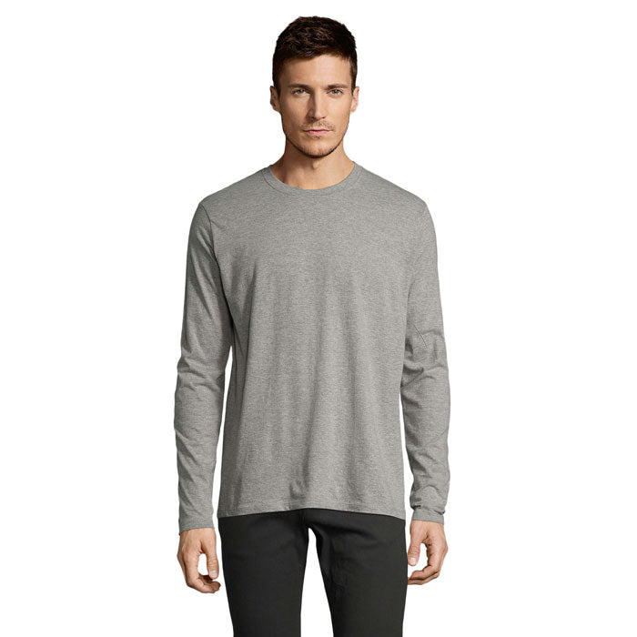 Branded Heavyweight Long Sleeve T-Shirt in Grey