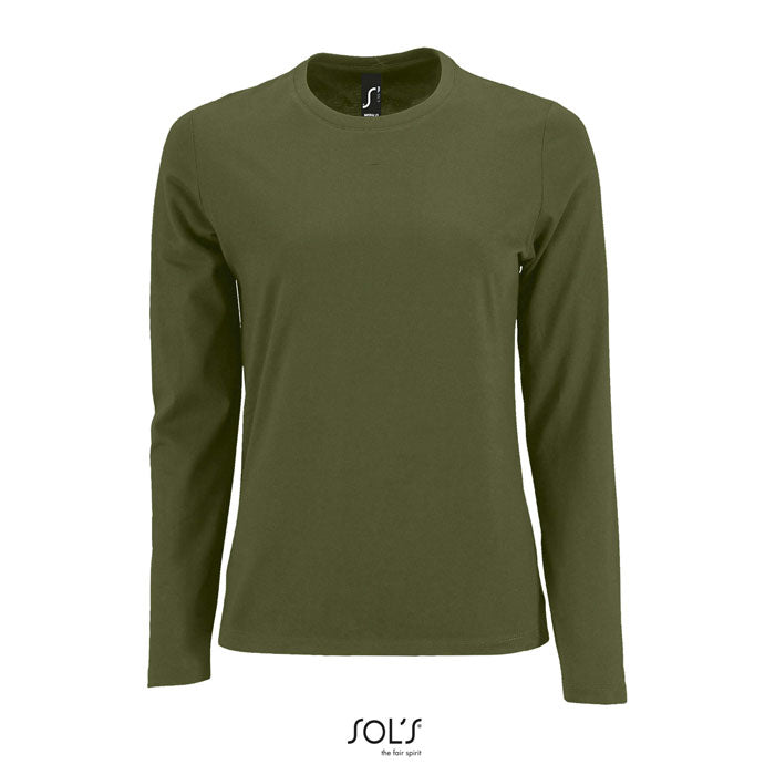 Branded Heavyweight Long Sleeve Women's T-Shirt colour option DK