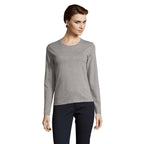 Branded Heavyweight Long Sleeve Women's T-Shirt in Grey