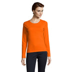 Branded Heavyweight Long Sleeve Women's T-Shirt in Orange