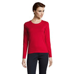 Branded Heavyweight Long Sleeve Women's T-Shirt in Red