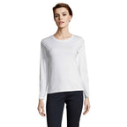 Branded Heavyweight Long Sleeve Women's T-Shirt in White