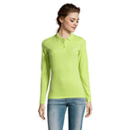 Branded Long Sleeve Women's Polo Shirt in Green