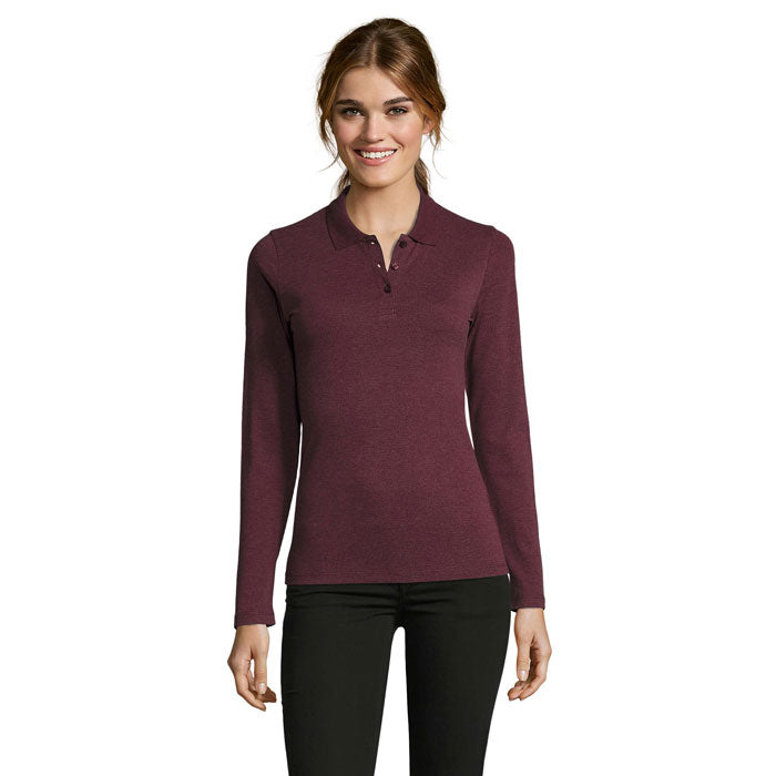 Branded Long Sleeve Women's Polo Shirt colour option HX