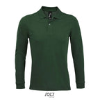 Branded Long Sleeve Men's Polo Shirt in Green