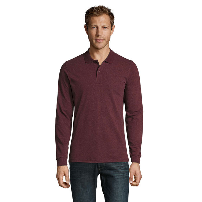 Branded Long Sleeve Men's Polo Shirt colour option HX