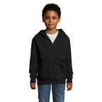 Branded Kids Zip Hoodie in Black