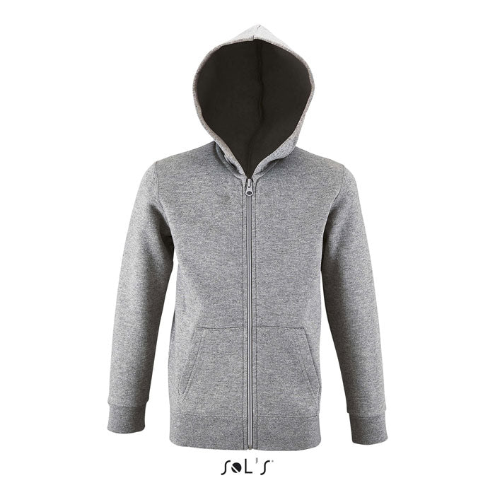 Branded Kids Zip Hoodie in Grey
